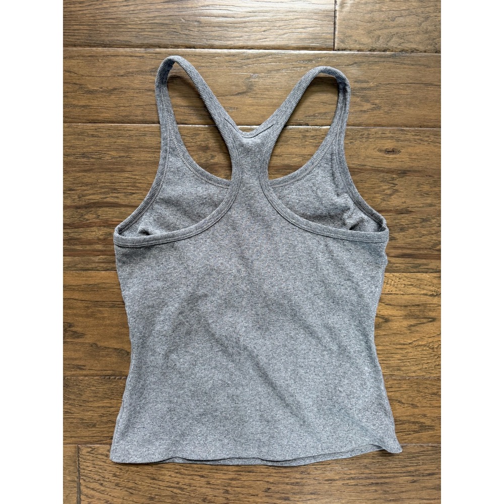 GapFit Women's Gray Ribbed Racerback Tank Top Size M Athletic - Picture 2 of 4